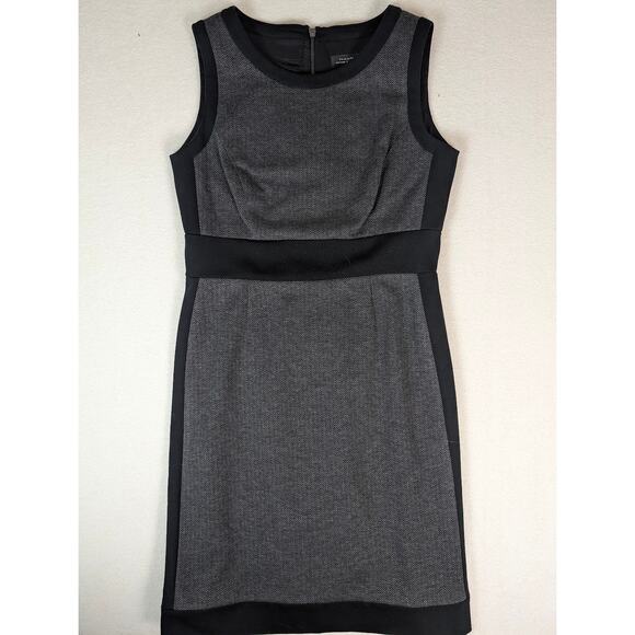Tahari by ASL Sleeveless Black Gray Career Shift Classic‎ Lined Dress Size 10 - Picture 1 of 7